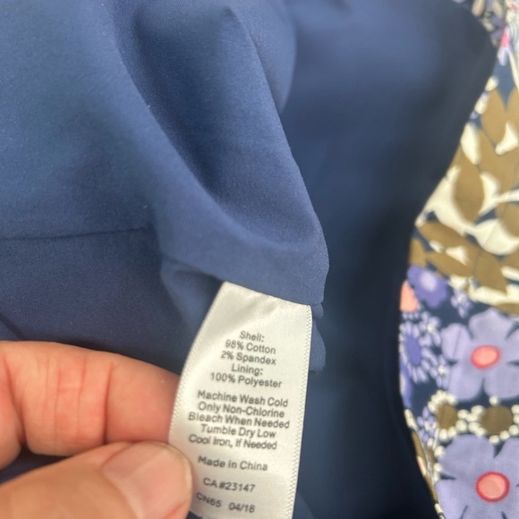 Talbots Pink Blue Floral Career Preppy Skirt SZ 8 Petite - Picture 8 of 8